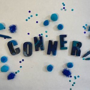 Blue Custom Alphabet Crayons | Shades of Blue